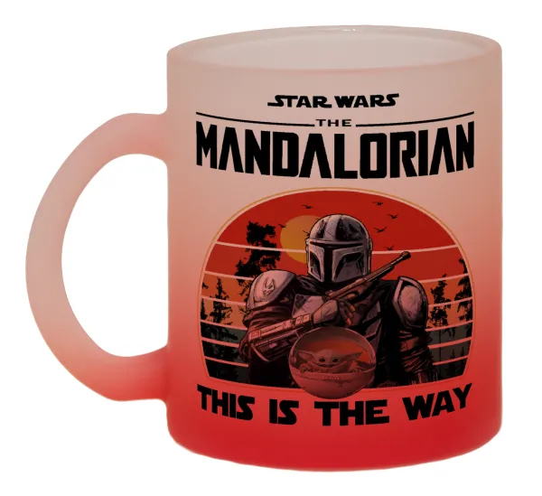 Mandalorian — Κούπα γυάλινη δίχρωμη με βάση το κόκκινο ματ, 330ml