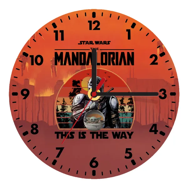 Mandalorian — Ρολόι τοίχου ξύλινο (20cm)