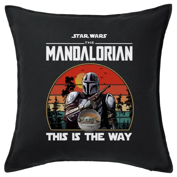 Mandalorian — Μαξιλάρι καναπέ Μαύρο 100% βαμβάκι, περιέχεται το γέμισμα (50x50cm)