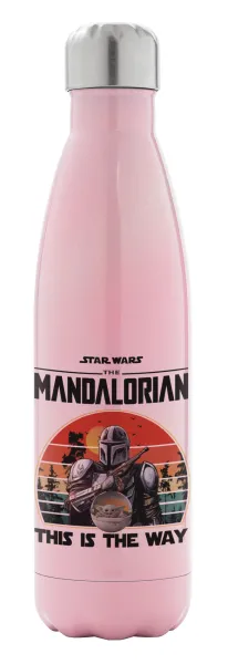 Mandalorian — Metal mug thermos Pink Iridiscent (Stainless steel), double wall, 500ml