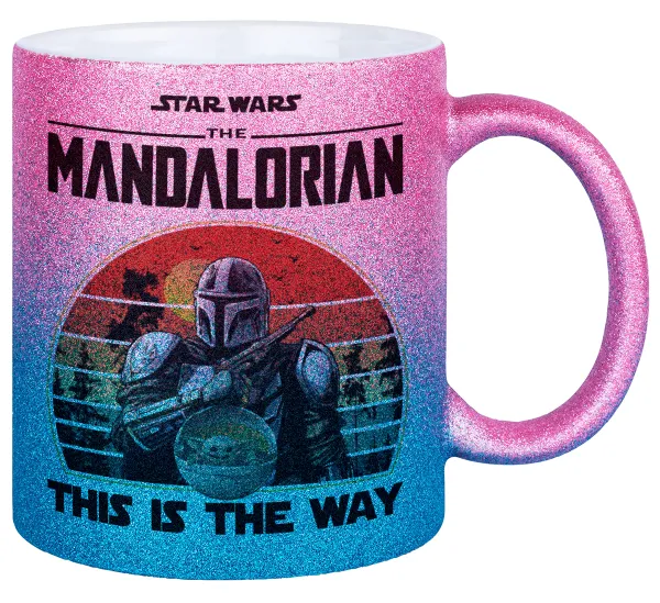 Mandalorian — Κούπα Χρυσή/Μπλε Glitter, κεραμική, 330ml