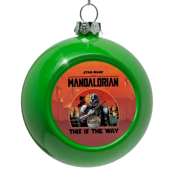Mandalorian — Στολίδι Χριστουγεννιάτικη μπάλα δένδρου Πράσινο 8cm