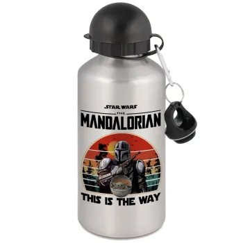 Mandalorian, Μεταλλικό παγούρι νερού, Ασημένιο, αλουμινίου 500ml