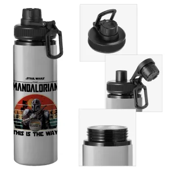 Mandalorian, Μεταλλικό παγούρι νερού με καπάκι ασφαλείας, αλουμινίου 850ml