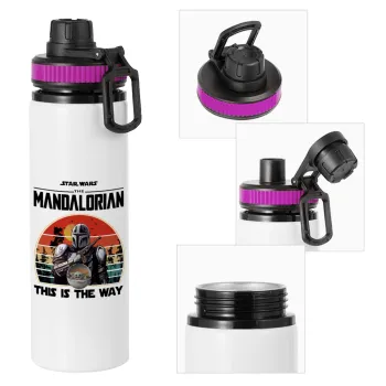 Mandalorian, Metallic water bottle with safety lid, 850ml aluminum