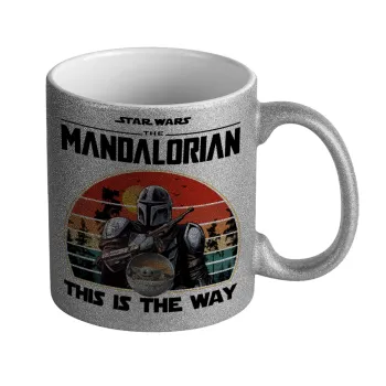 Mandalorian, Κούπα Ασημένια Glitter που γυαλίζει, κεραμική, 330ml