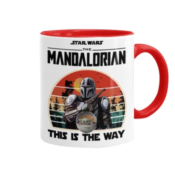 Mandalorian, Κούπα χρωματιστή κόκκινη, κεραμική, 330ml
