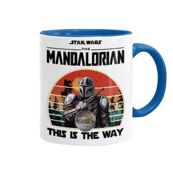 Mandalorian, Κούπα χρωματιστή μπλε, κεραμική, 330ml