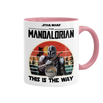 Mandalorian, Κούπα χρωματιστή ροζ, κεραμική, 330ml