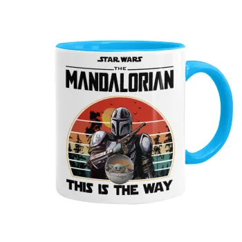 Mandalorian, Κούπα χρωματιστή γαλάζια, κεραμική, 330ml