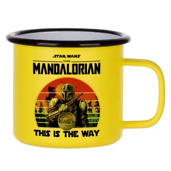Mandalorian, Κούπα Μεταλλική εμαγιέ ΜΑΤ Κίτρινη 360ml