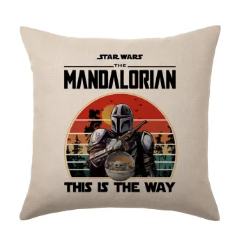 Mandalorian, Μαξιλάρι καναπέ ΛΙΝΟ 40x40cm περιέχεται το  γέμισμα