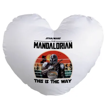 Mandalorian, Μαξιλάρι καναπέ καρδιά 40x40cm περιέχεται το  γέμισμα