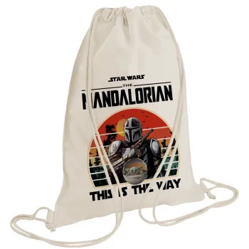 Mandalorian, Τσάντα πλάτης πουγκί GYMBAG natural (28x40cm)