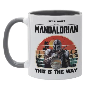 Mandalorian, Κούπα χρωματιστή γκρι, κεραμική, 330ml