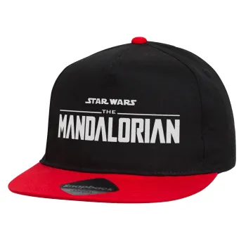 Mandalorian, Καπέλο παιδικό Flat Snapback, Μαύρο/Κόκκινο (100% ΒΑΜΒΑΚΕΡΟ, ΠΑΙΔΙΚΟ, UNISEX, ONE SIZE)