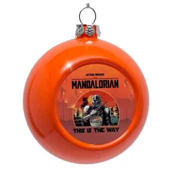 Mandalorian, Στολίδι Χριστουγεννιάτικη μπάλα δένδρου Πορτοκαλί 8cm