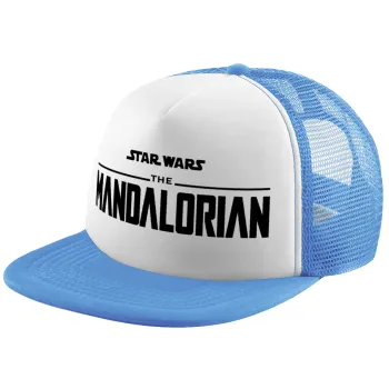 Mandalorian, Child's Soft Trucker Hat with Blue/White Mesh (POLYESTER, CHILD, ONE SIZE)