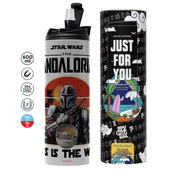 Mandalorian, Tumbler stainless steel GREY 600ml