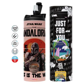 Mandalorian, Tumbler stainless steel PINK 600ml