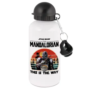 Mandalorian, Μεταλλικό παγούρι νερού, Λευκό, αλουμινίου 500ml