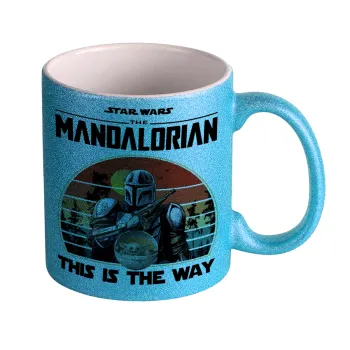 Mandalorian, Κούπα Σιέλ Glitter που γυαλίζει, κεραμική, 330ml