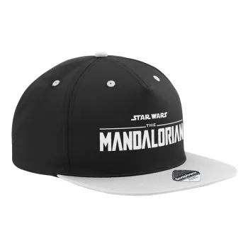 Mandalorian, Καπέλο Ενηλίκων Flat Snapback Μαύρο/Γκρι, (100% ΒΑΜΒΑΚΕΡΟ TWILL, ΕΝΗΛΙΚΩΝ, UNISEX, ONE SIZE)