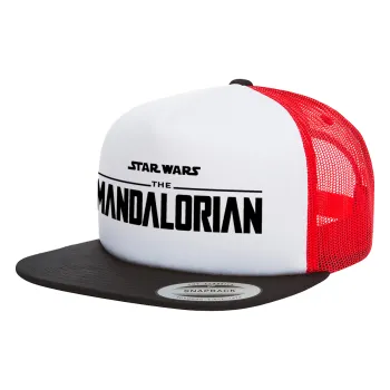 Mandalorian, Καπέλο Ενηλίκων Foam Flat Snapback με Δίχτυ Μαύρο-Λευκό-Κόκκινο (POLYESTER, ΕΝΗΛΙΚΩΝ, UNISEX, ONE SIZE)
