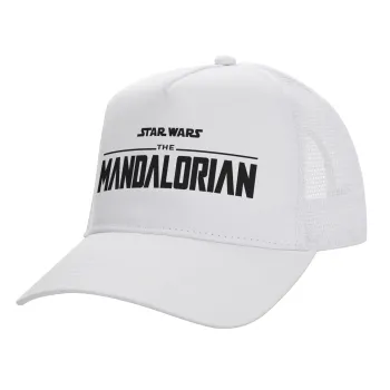 Mandalorian, Καπέλο Ενηλίκων Structured Trucker, με Δίχτυ, ΛΕΥΚΟ (100% ΒΑΜΒΑΚΕΡΟ, ΕΝΗΛΙΚΩΝ, UNISEX, ONE SIZE)