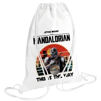 Mandalorian, Backpack pouch GYMBAG white (28x40cm)