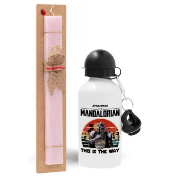 Mandalorian, Easter Set, metallic aluminum bottle (500ml) & aromatic flat Easter candle (30cm) (PINK)