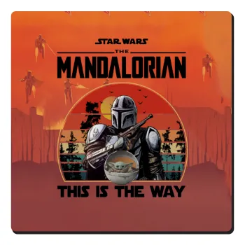 Mandalorian, Τετράγωνο μαγνητάκι ξύλινο 6x6cm