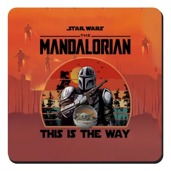 Mandalorian, Τετράγωνο μαγνητάκι ξύλινο 9x9cm