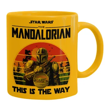 Mandalorian, Κούπα, κεραμική κίτρινη, 330ml