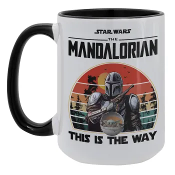 Mandalorian, Κούπα Mega 15oz, κεραμική Μαύρη, 450ml