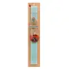 Easter Set, wooden keychain & aromatic flat Easter candle (30cm) (TURQUOISE)