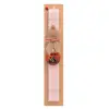 Easter Set, wooden keychain & scented flat Easter candle (30cm) (PINK)