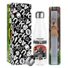 Easter candle, metallic white thermos bottle (500ml) & aromatic flat candle (30cm) (GRAY)