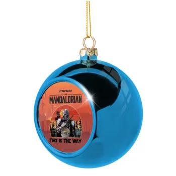 Mandalorian, Blue Christmas tree ball ornament 8cm