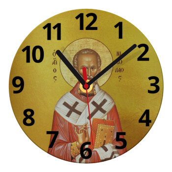 Saint Nicholas orthodox , Ρολόι τοίχου γυάλινο (20cm)