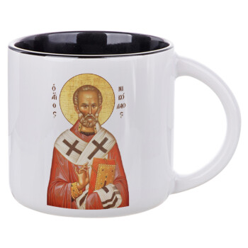 Saint Nicholas orthodox , Κούπα κεραμική 400ml Λευκή/Μαύρη