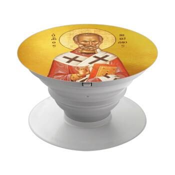 Saint Nicholas orthodox , Phone Holders Stand  White Hand-held Mobile Phone Holder