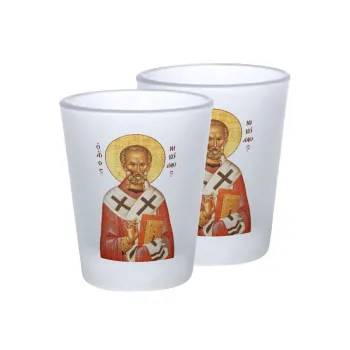 Saint Nicholas orthodox , Σφηνοπότηρα γυάλινα 45ml του πάγου (2 τεμάχια)