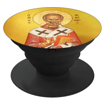 Saint Nicholas orthodox , Phone Holders Stand  Black Hand-held Mobile Phone Holder