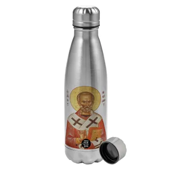 Saint Nicholas orthodox , Metallic water bottle, stainless steel, 750ml
