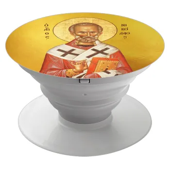 Saint Nicholas orthodox , Phone Holders Stand  White Hand-held Mobile Phone Holder