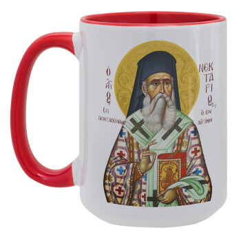 Saint Nektarios, Κούπα Mega 15oz, κεραμική Κόκκινη, 450ml