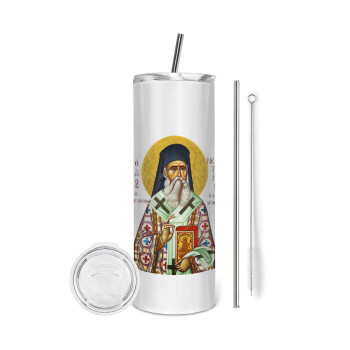 Saint Nektarios, Tumbler stainless steel 600ml, with metal straw & cleaning brush