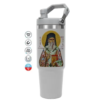 Saint Nektarios, GREY Travel Tumbler with Handle 890ml