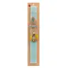 Easter Set, wooden keychain & aromatic flat Easter candle (30cm) (TURQUOISE)